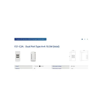 Chargeur double USB A 10,5 W